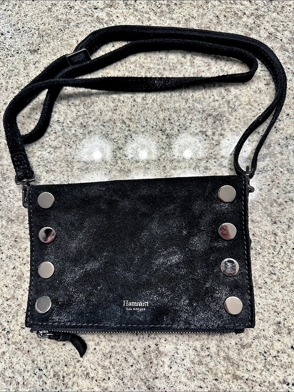 EUC Hammitt VIP Small Crossbody Bag Black Suede & Red Interior